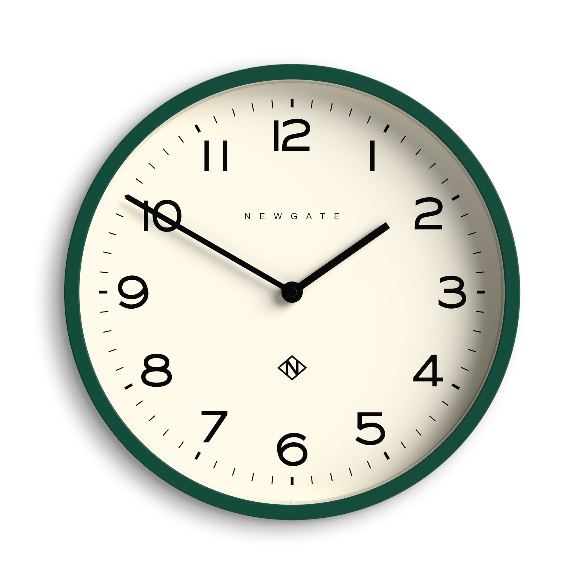 Newgate Echo Number Four wall clock in eden green – Newgate