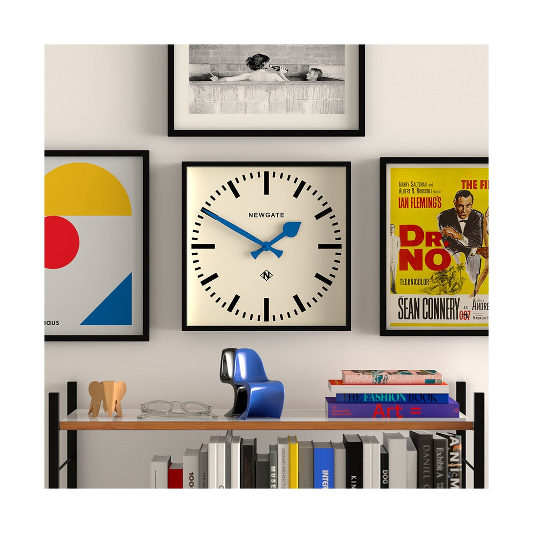 Number Five | Square Station Wall Clock | Brightly Coloured Hands - NUMFIV390KICE - Style Shot 2