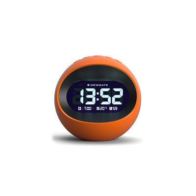 Digital Centre of the Earth Alarm Clock | Orange with Black LCD Display - Front