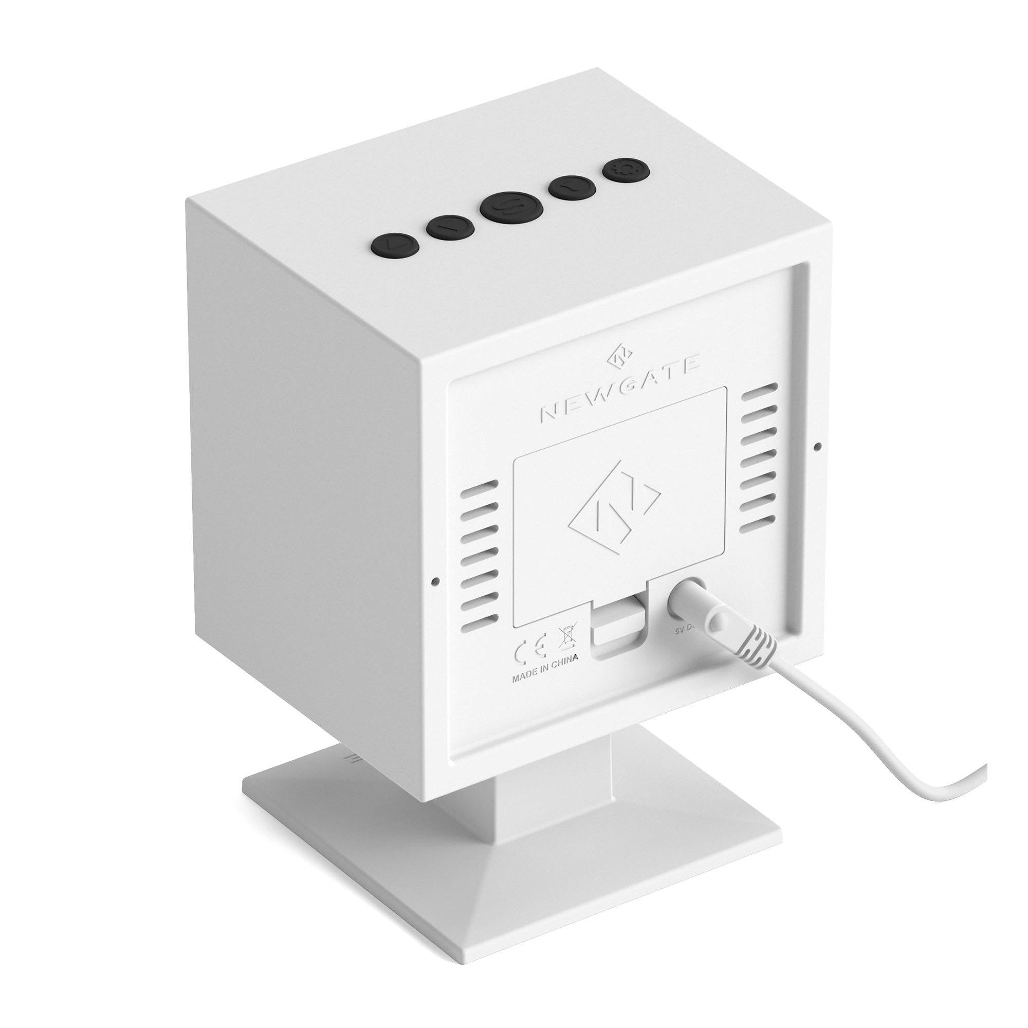 Digital Monolith Alarm Clock | White with Black LCD Display