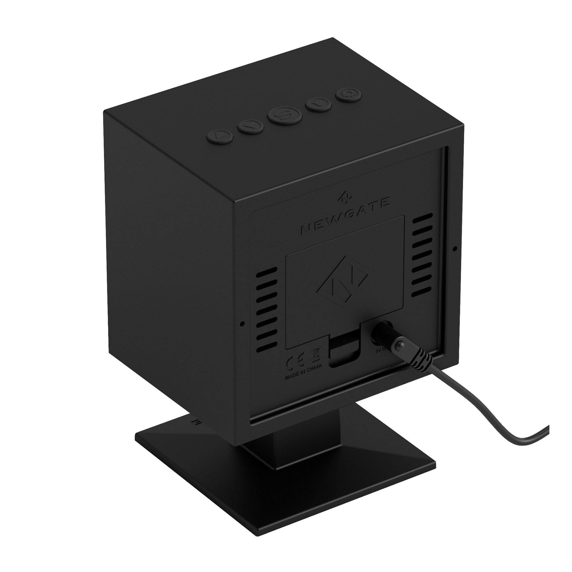 Digital Monolith Alarm Clock | Black with Black LCD Display