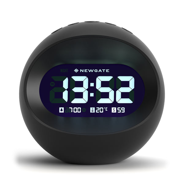 Newgate Centre of the Earth LCD alarm in black