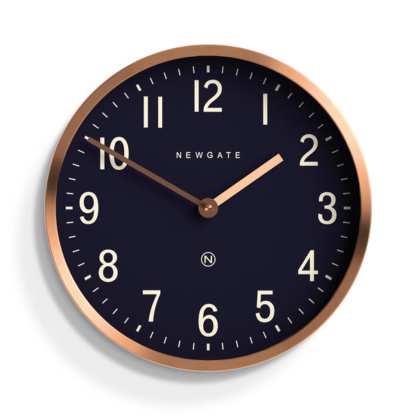 Newgate Master Edwards wall clock in copper and blue