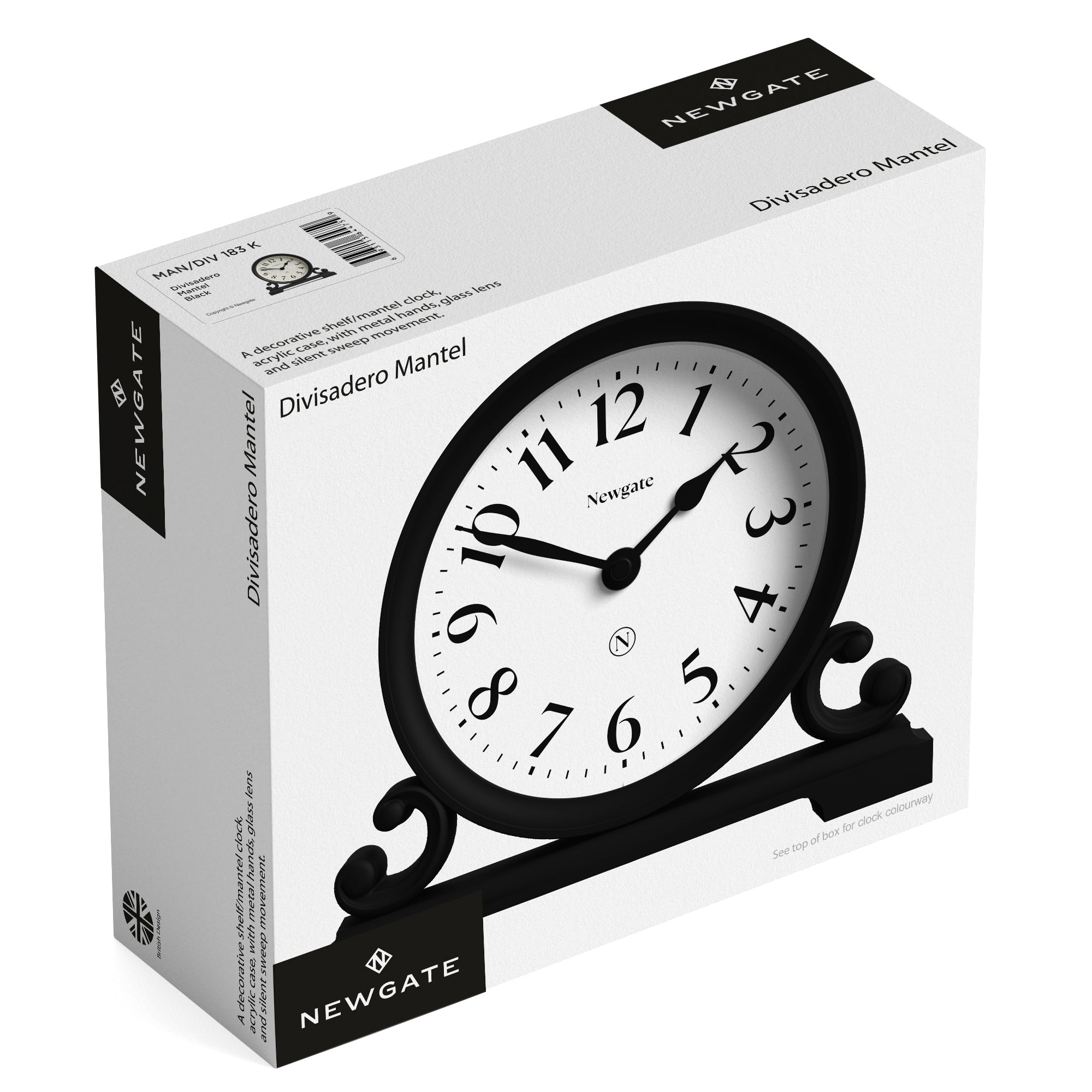 Newgate Divisadero mantel clock in black – Newgate World