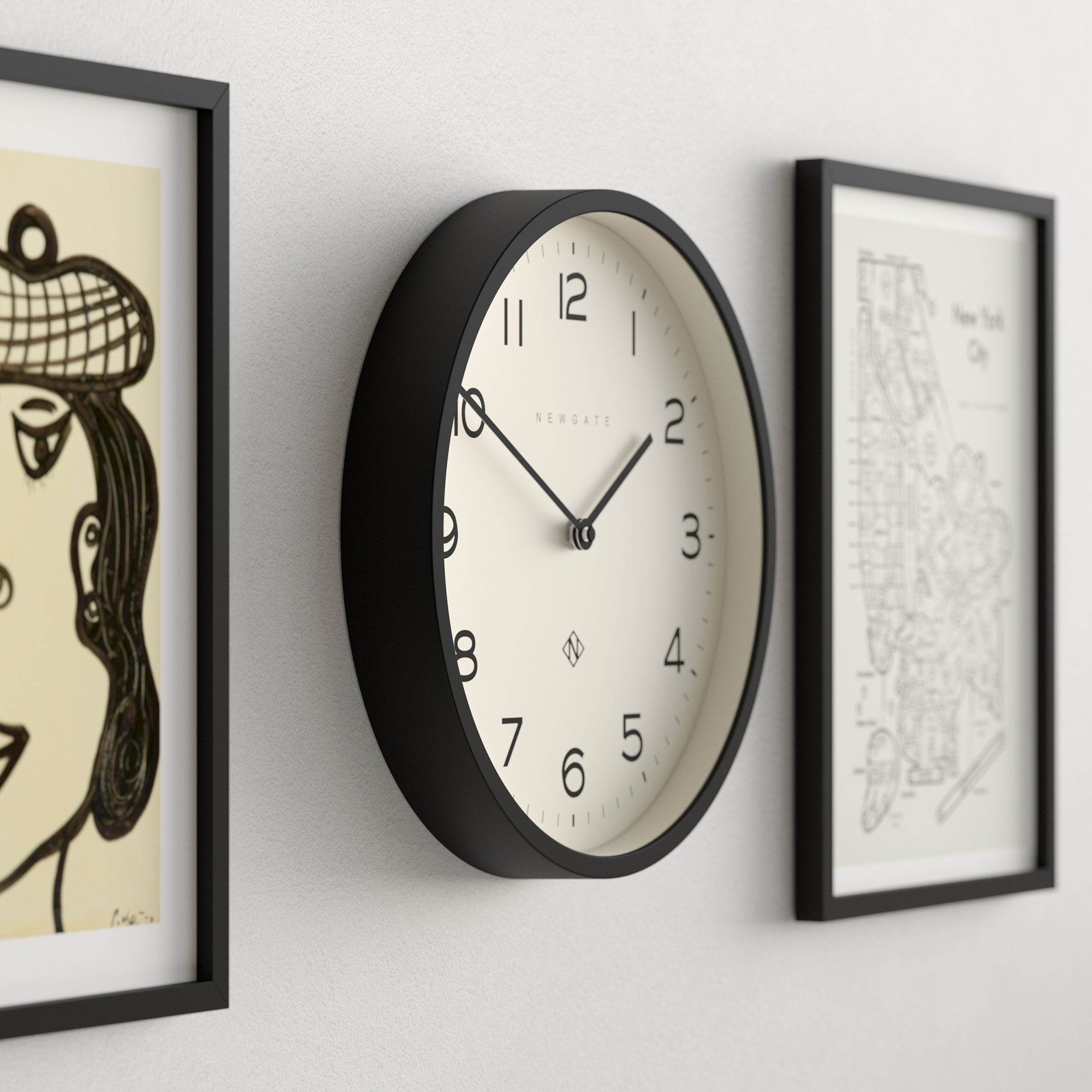 NEWGATE 時計 Number Four Wall Clock グレー Newgate Echo Number Four wall clock in black – Newgate World