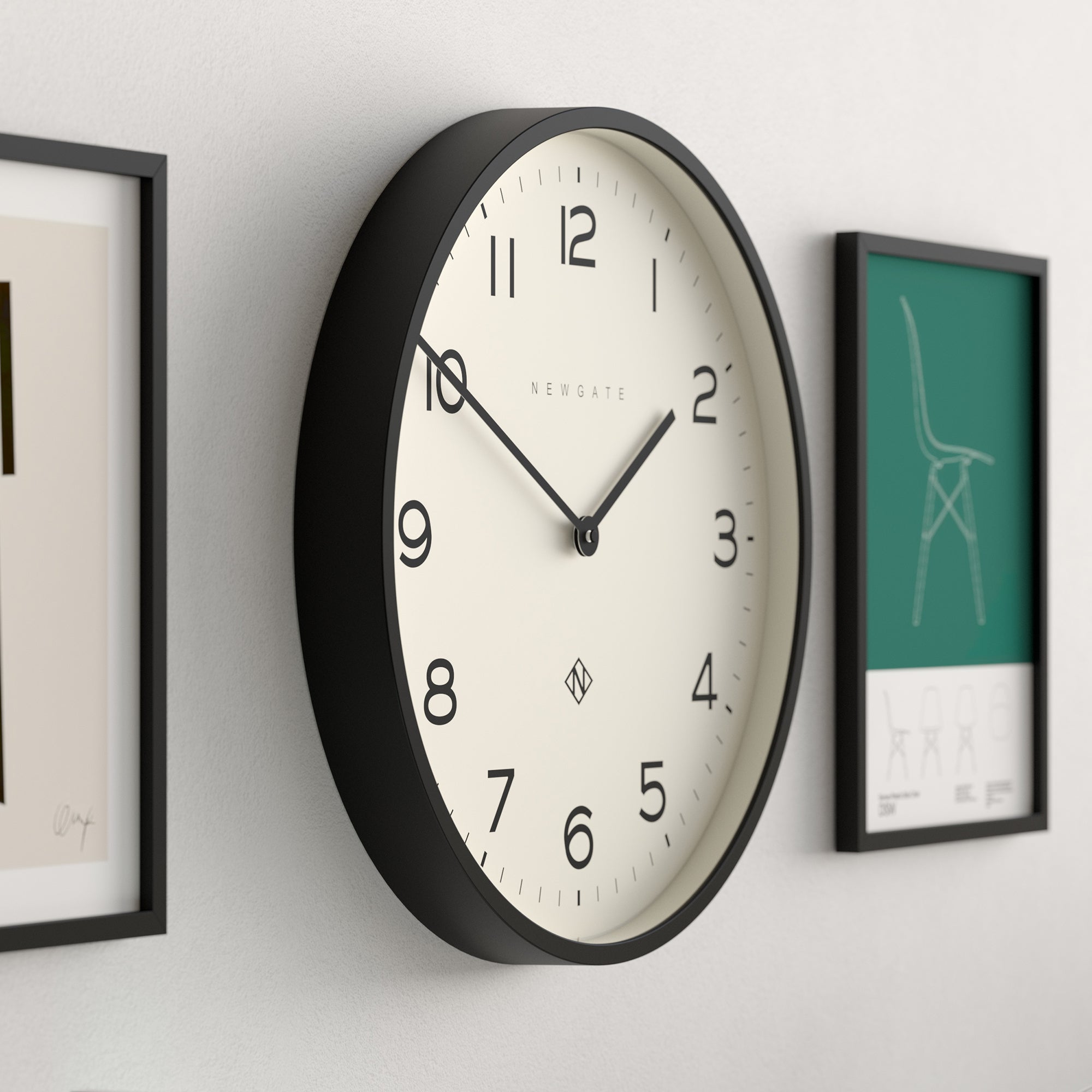 NEWGATE 時計 Number Four Wall Clock グレー Newgate Echo Number Four wall clock in eden green – Newgate