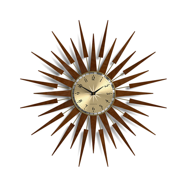 Newgate Pluto wall clock in dark wood