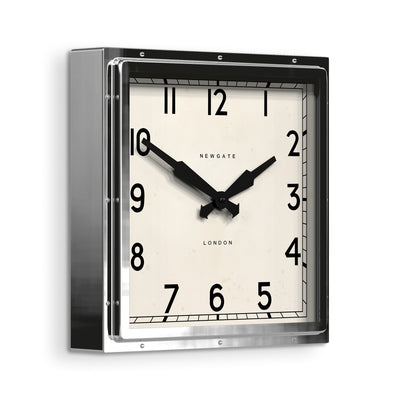 Newgate Quad wall clock in stainless steel