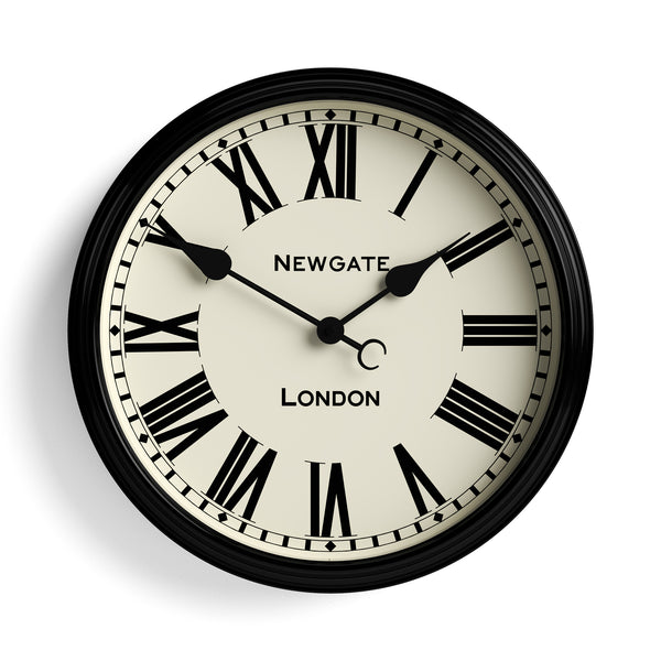 Newgate Spitalfields wall clock in gloss black