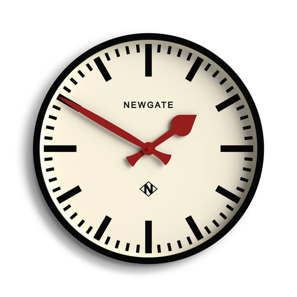 Newgate Universal railway wall clock in black