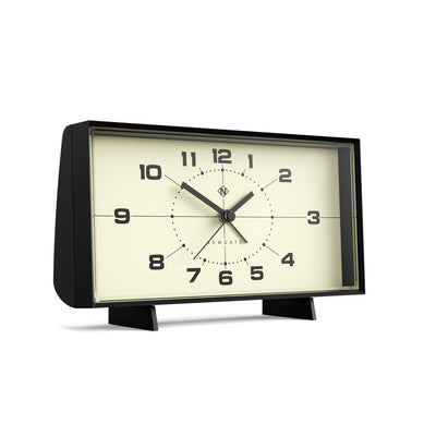 Newgate Wideboy alarm clock in black and cream