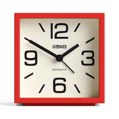 Newgate Cube alarm clock in red