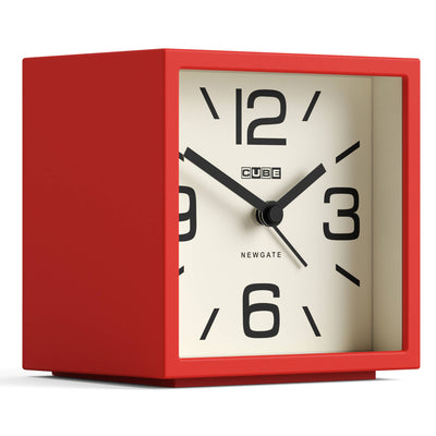 Newgate Cube alarm clock in red