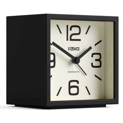 Newgate Cube alarm clock in black