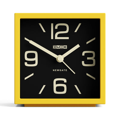 Newgate Cube alarm clock in yellow