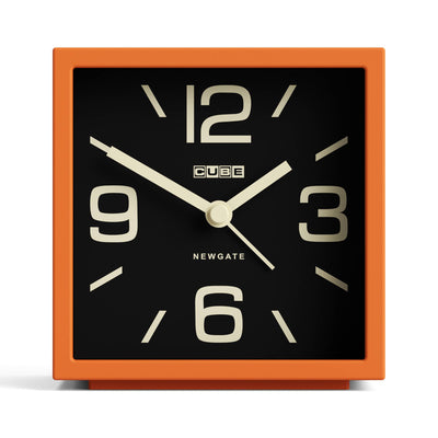 Newgate Cube alarm clock in orange
