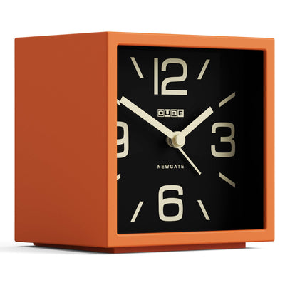 Newgate Cube alarm clock in orange