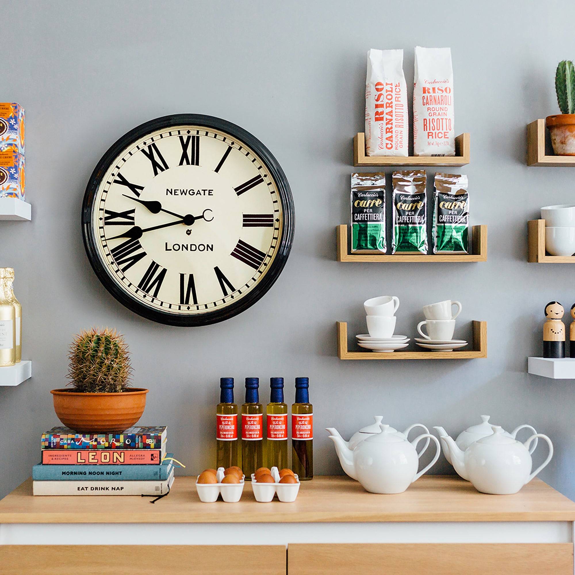Black Roman Numeral Wall Clock | Classic Station Clock – Newgate World