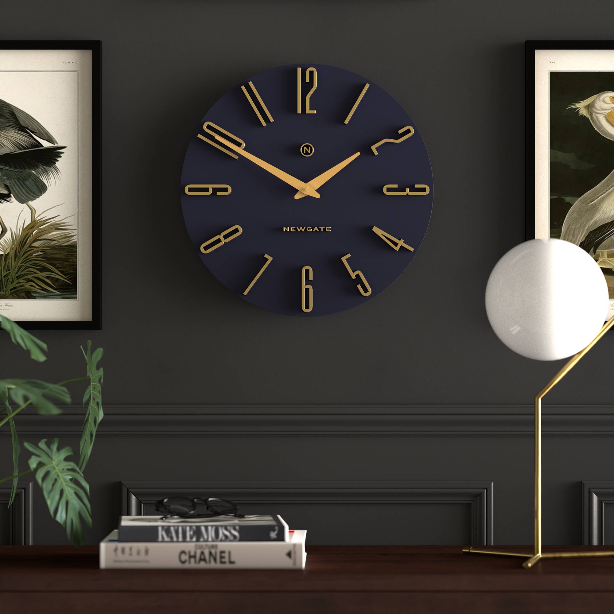 Empire State wall clock in petrol blue | Silent 'No Tick' | 40 cm