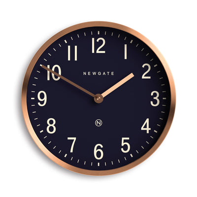 Newgate Master Edwards wall clock in copper and blue