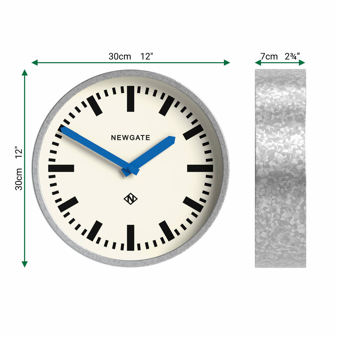 Newgate® Number Three Railway wandklok | Retro geïnspireerde moderne stationklok | 37cm | Blauw | Markerwijzer | Mid-century stijl voor keuken, woonkamer of kantoor Newgate® Number Three Railway wandklok | Retro geïnspireerde moderne stationklok | 37cm | Blauw | Markerwijzer | Mid-century stijl voor keuken, woonkamer of kantoor