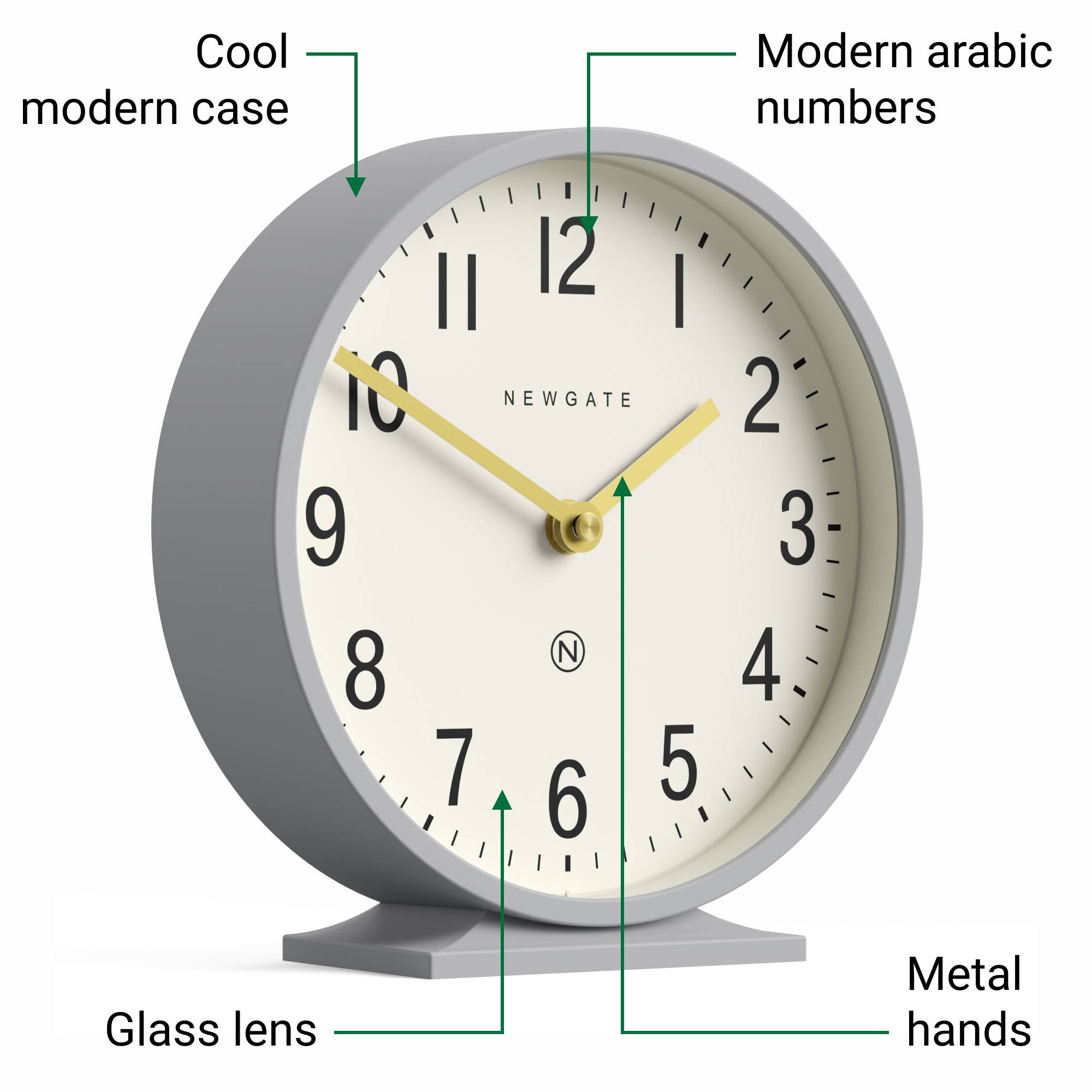 Newgate Q Mantel clock in grey – Newgate World