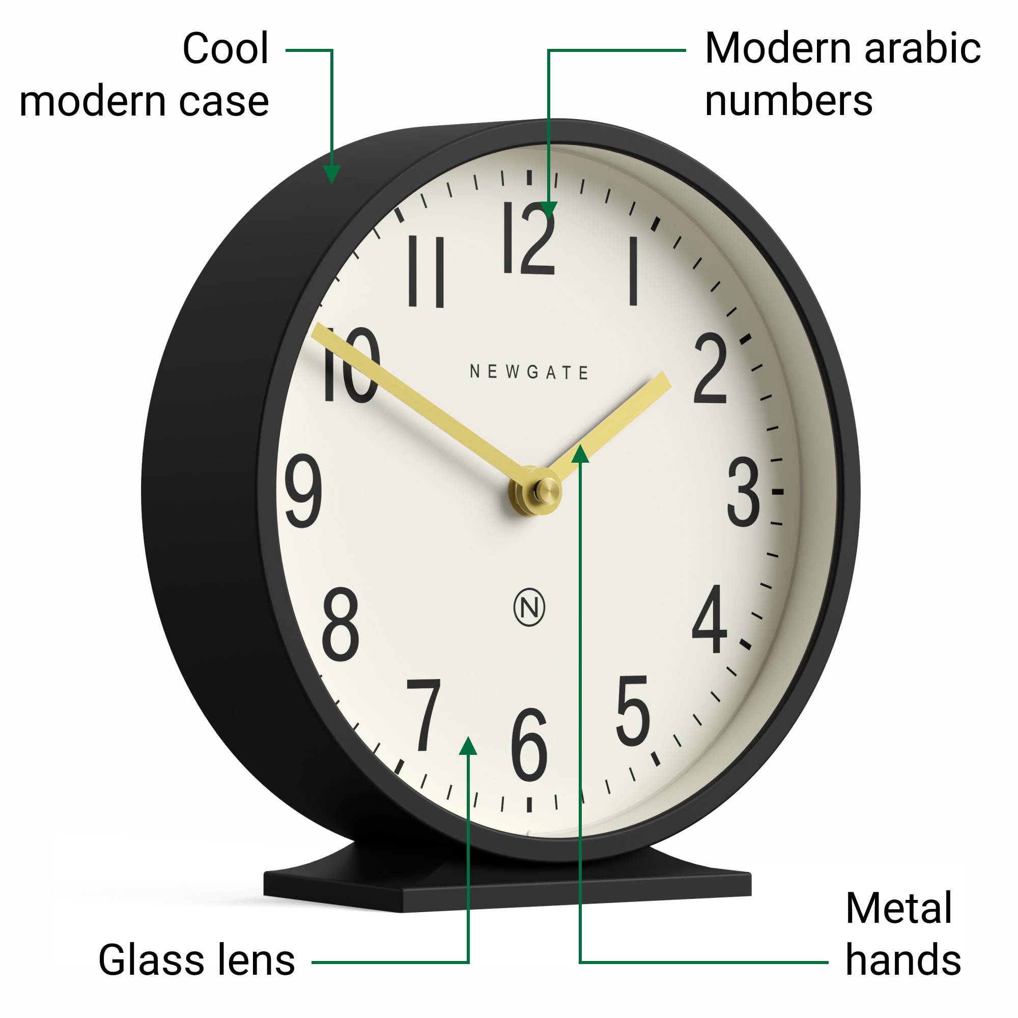 Newgate Q Mantel clock in black – Newgate World