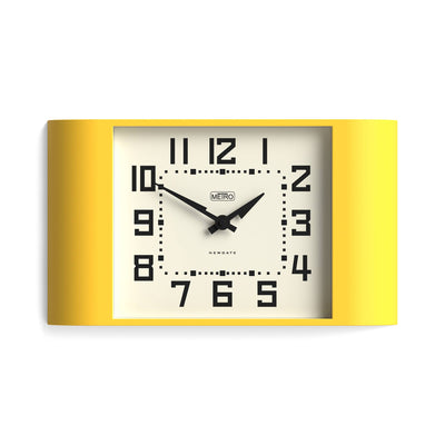 Newgate Metro wall clock in yellow