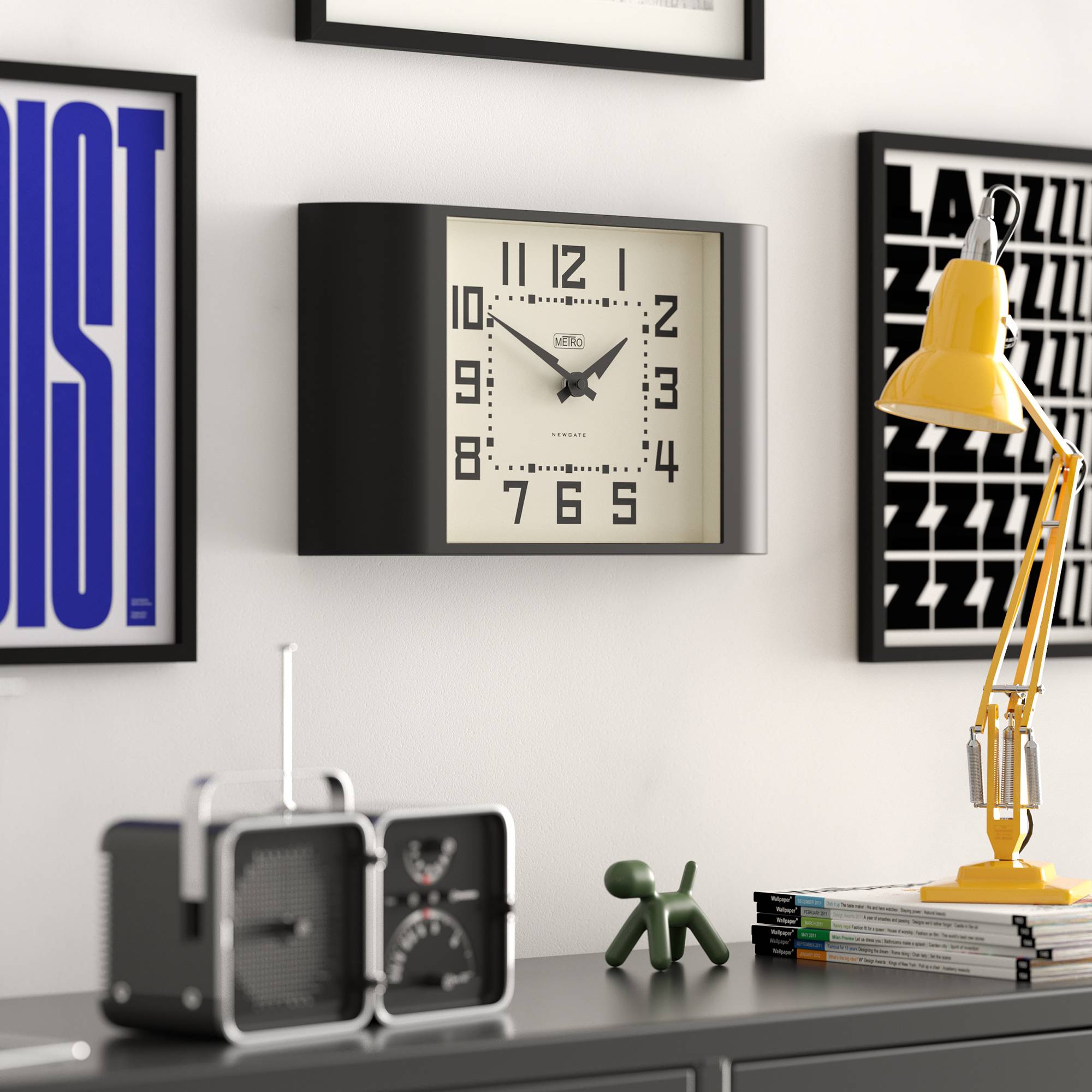 Newgate Metro wall clock in black – Newgate World