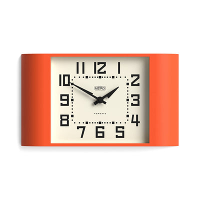 Newgate Metro wall clock in orange