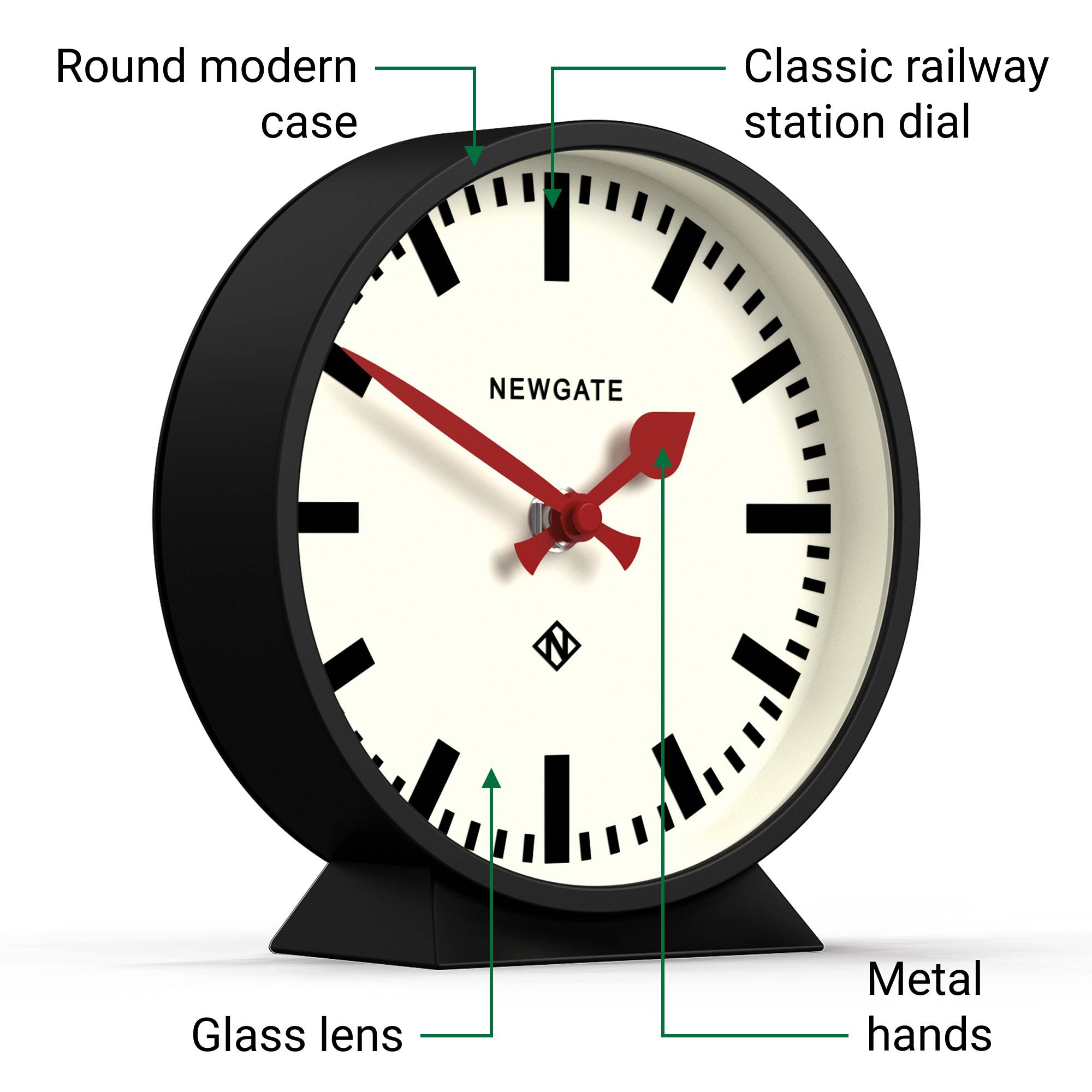 Black Mantel Clock | Station Dial – Newgate World
