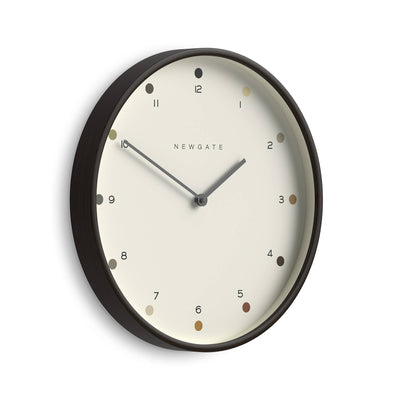 Newgate Mr Clarke dot wall clock in dark wood 40cm