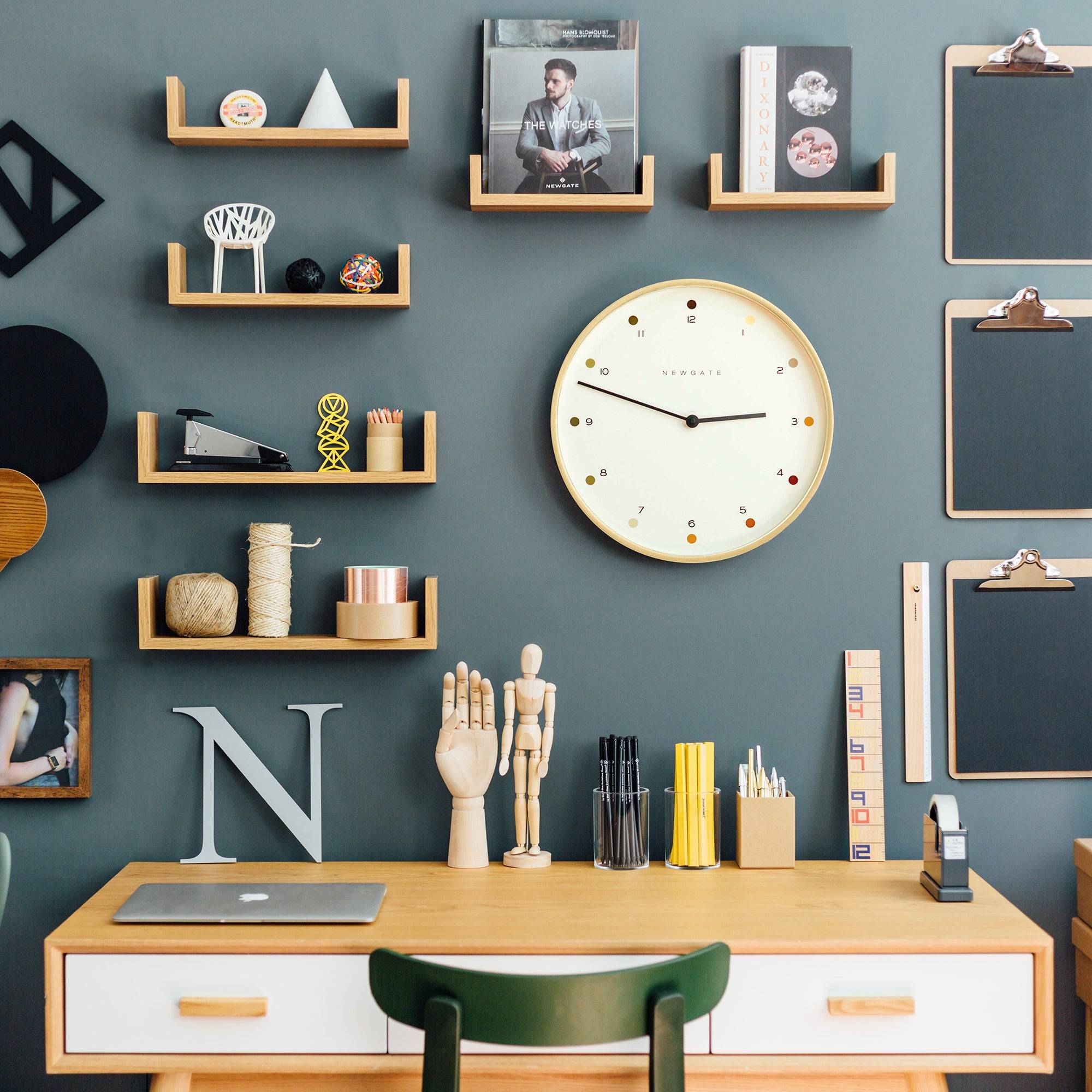 Newgate Mr Clarke dot wall clock in light plywood 40cm – Newgate World