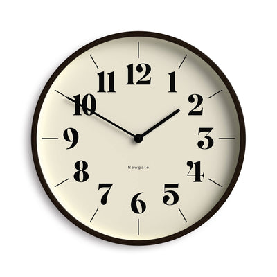 Newgate Hopscotch wall clock in dark plywood