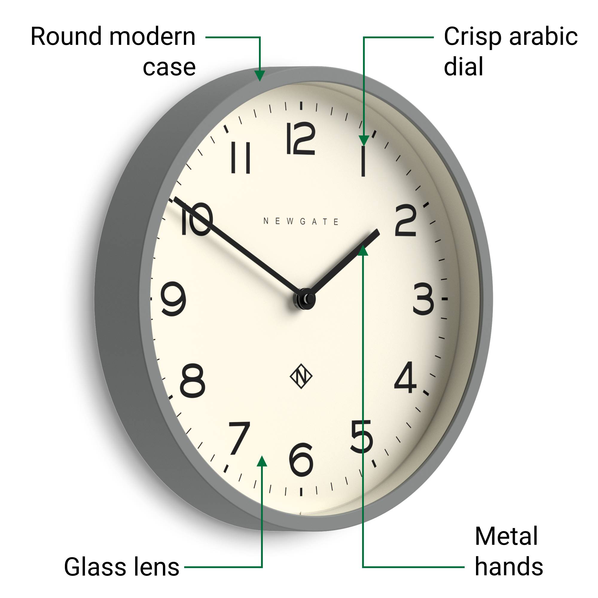 Newgate Echo Number Four wall clock in grey – Newgate World