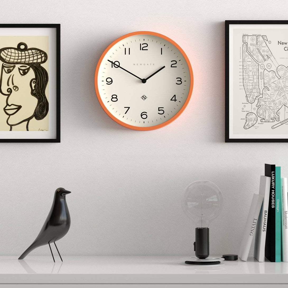 pumpkin orange wall clock newgate