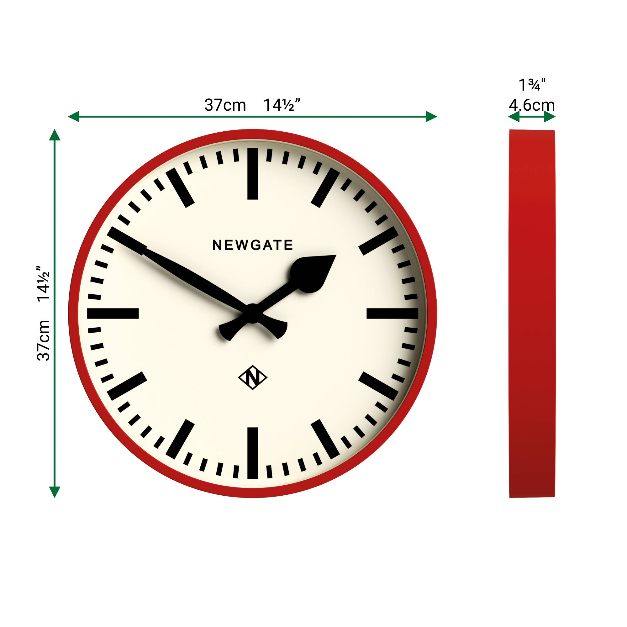 Modern Red Kitchen Wall Clock | Bright Colour – Newgate World