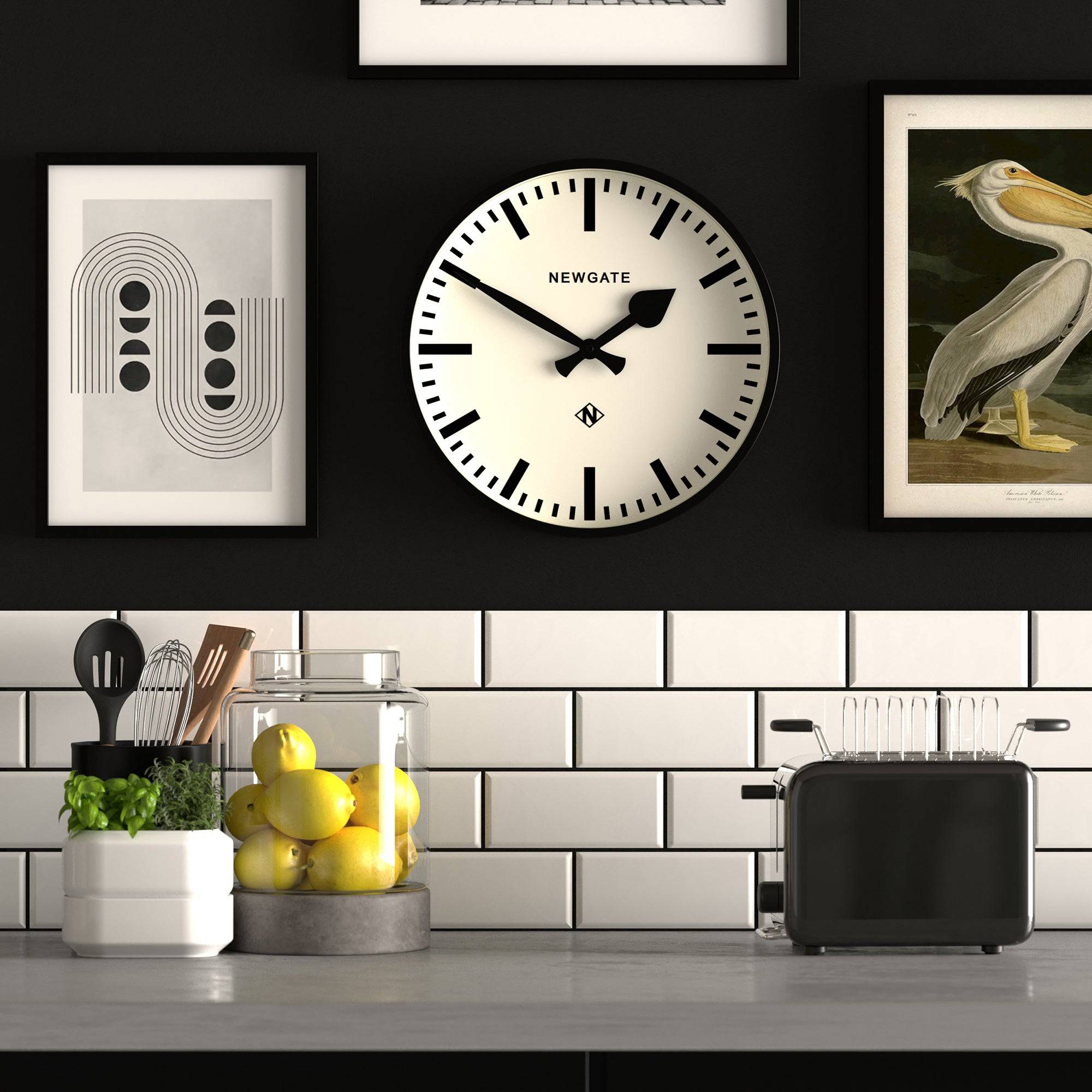 Number Three Railway wall clock in black | 37.5 cm | Newgate World