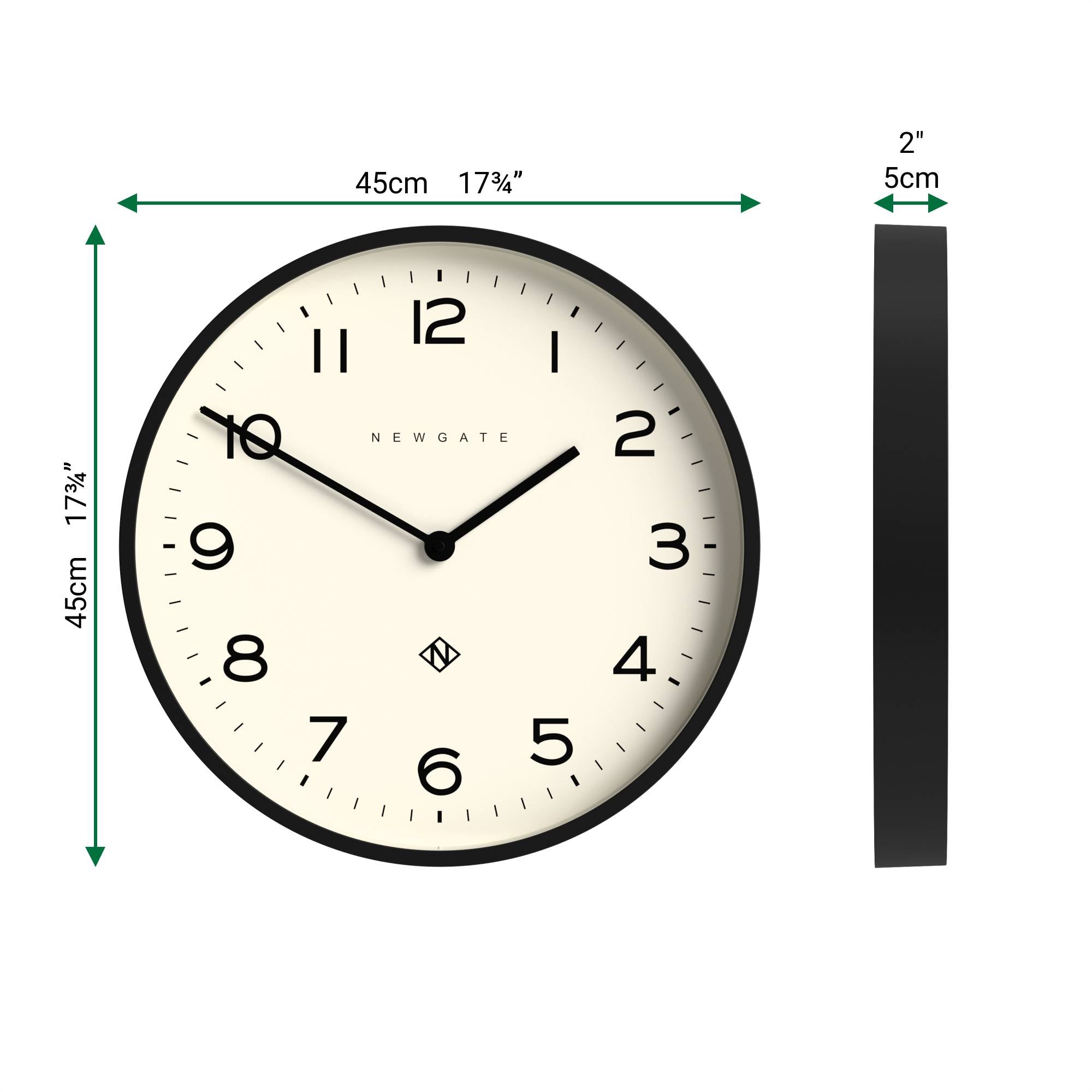 Newgate Echo Number Two wall clock in black – Newgate World
