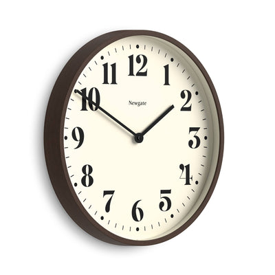 Newgate Number Two wall clock in faux dark wood