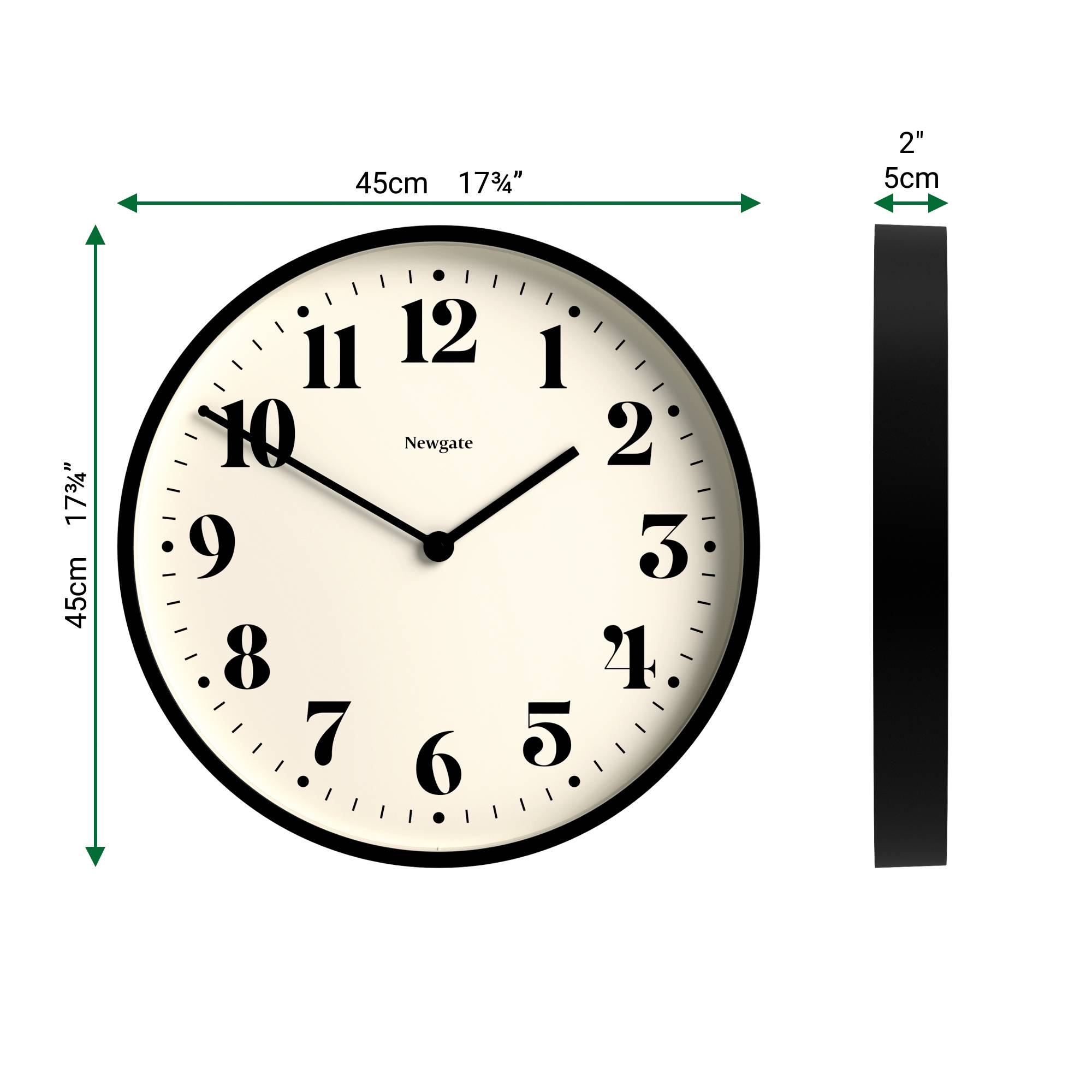 Newgate Number Two wall clock in black – Newgate World