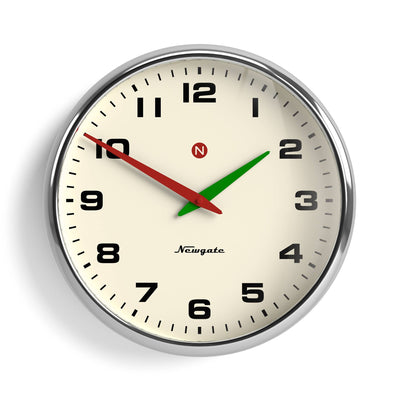 Newgate Superstore wall clock in chrome