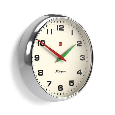 Newgate Superstore wall clock in chrome