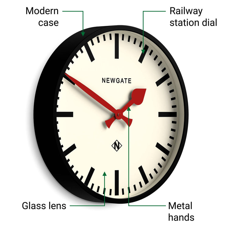 Newgate Universal railway wall clock in black – Newgate World