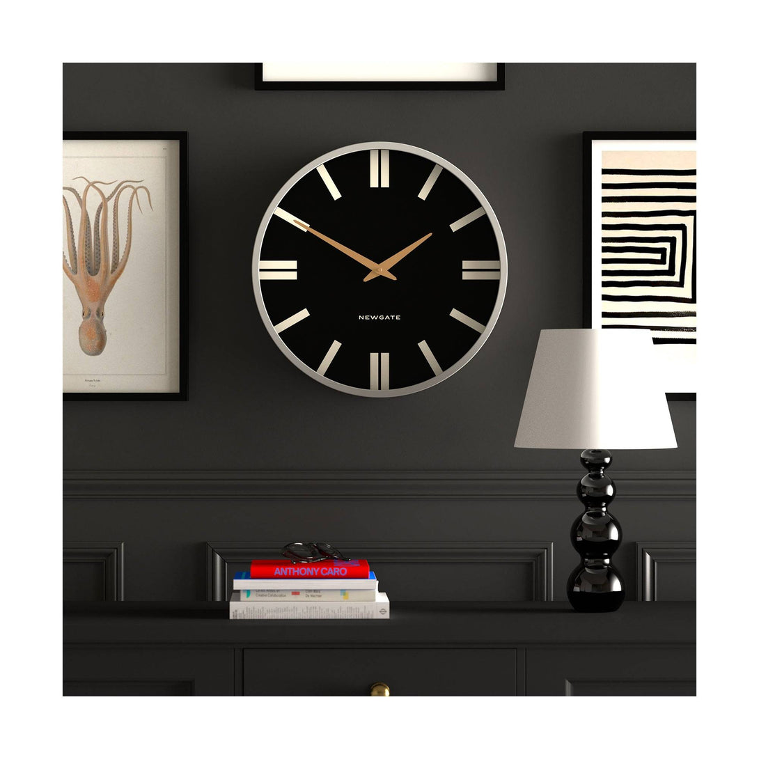 black and white wall clock newgate