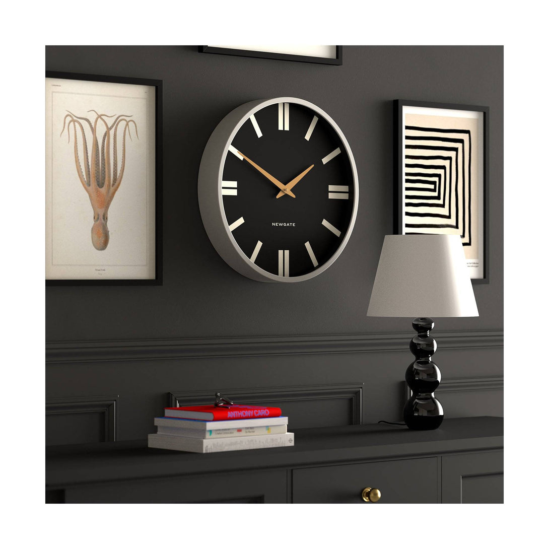 black and white wall clock