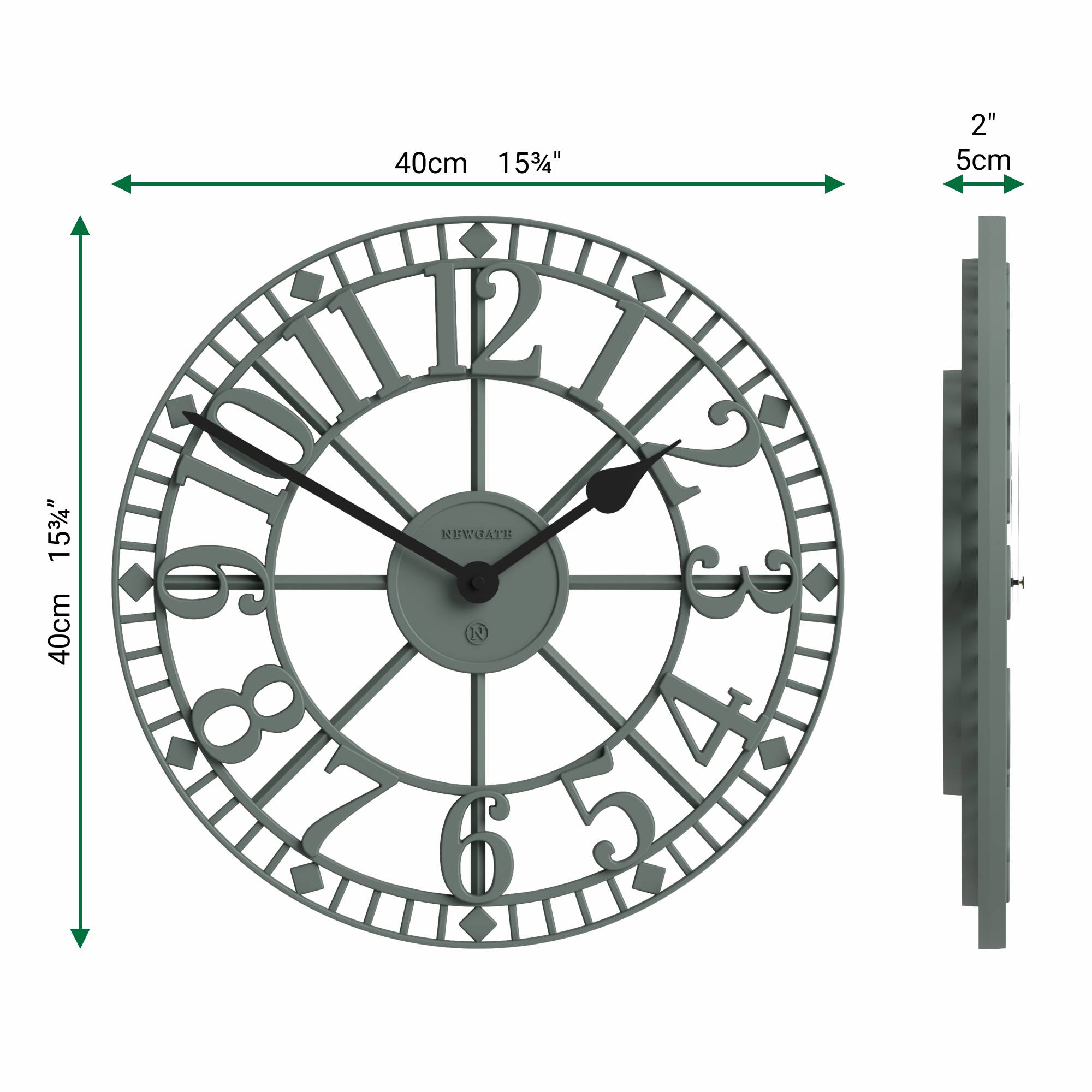 Newgate Warehouse wall clock in green – Newgate World