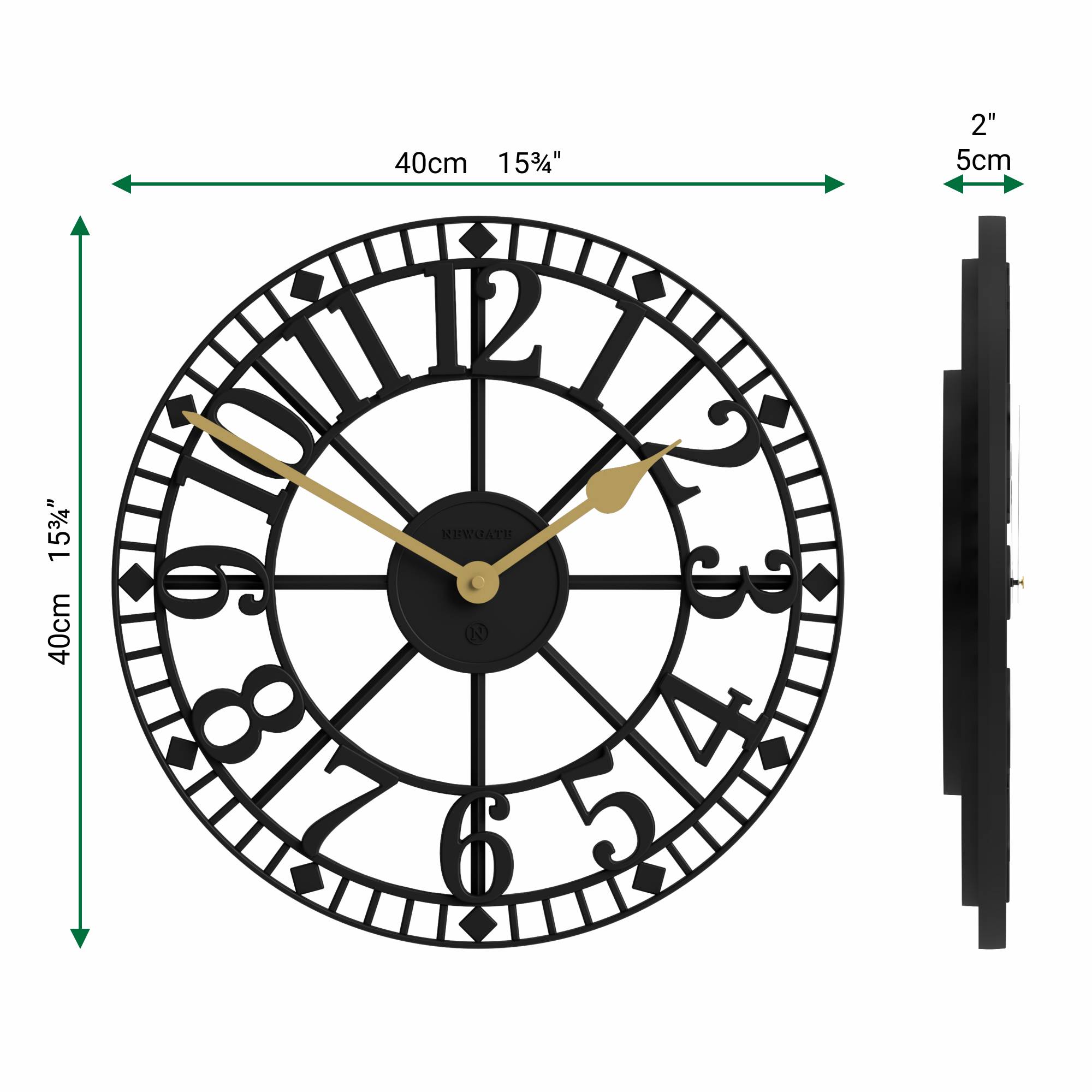Newgate Warehouse wall clock in black – Newgate World