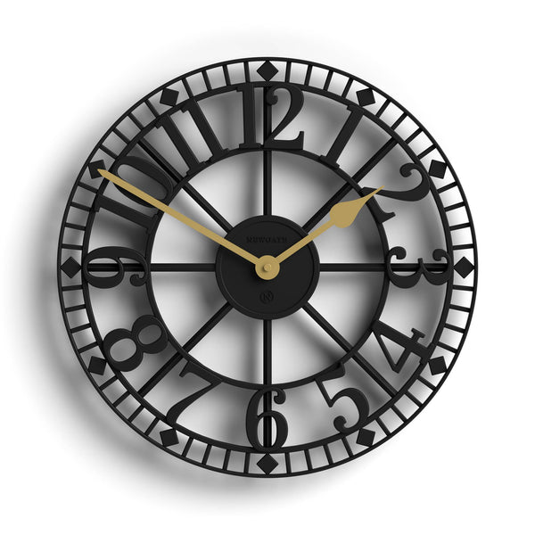 Newgate Warehouse wall clock in black