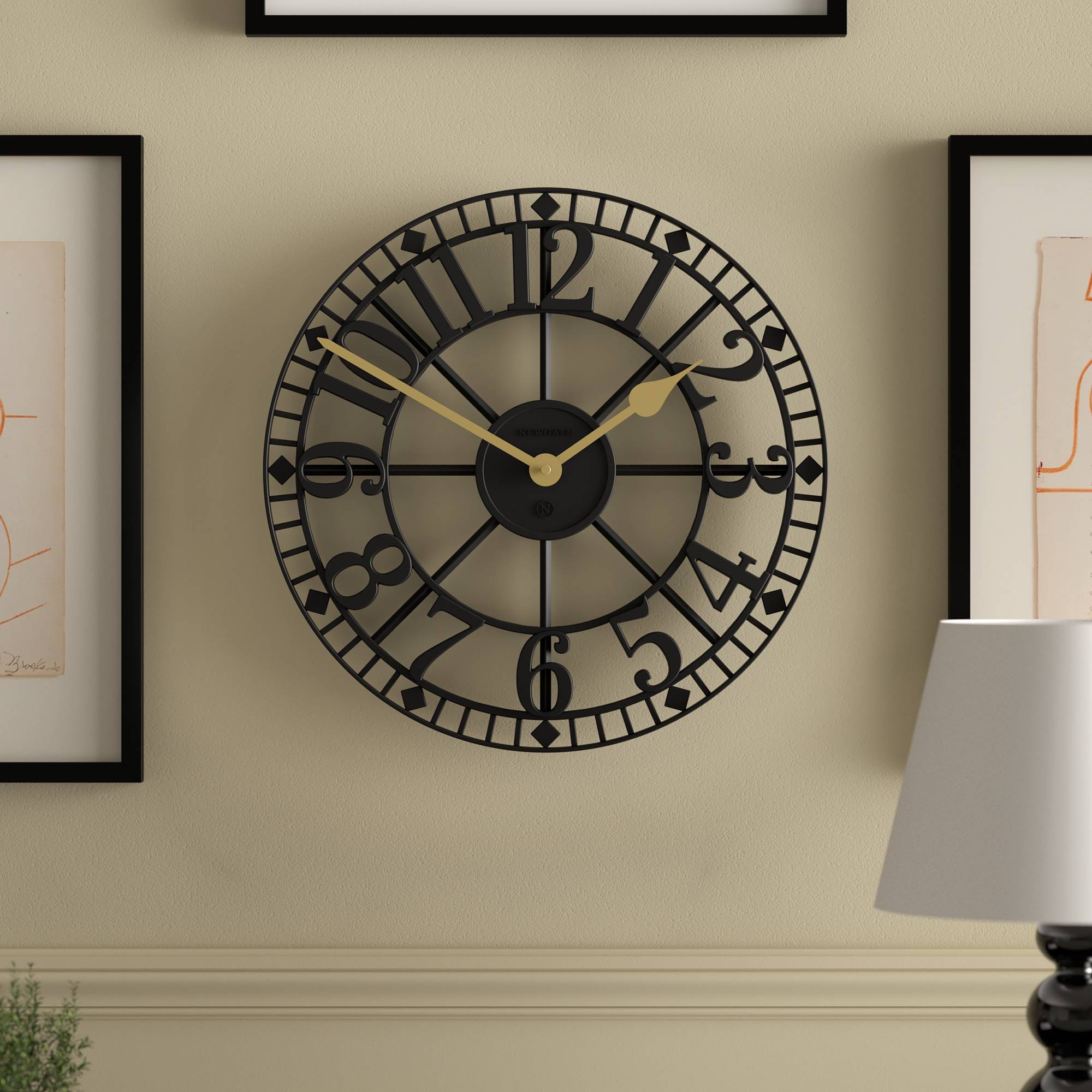 Warehouse wall clock in black | Silent 'No Tick' | 40 cm | Newgate